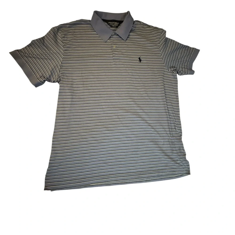Ralph Lauren Polo Golf Pro Fit Men's Polo Shirt - Size XL Blue Striped Pony Logo